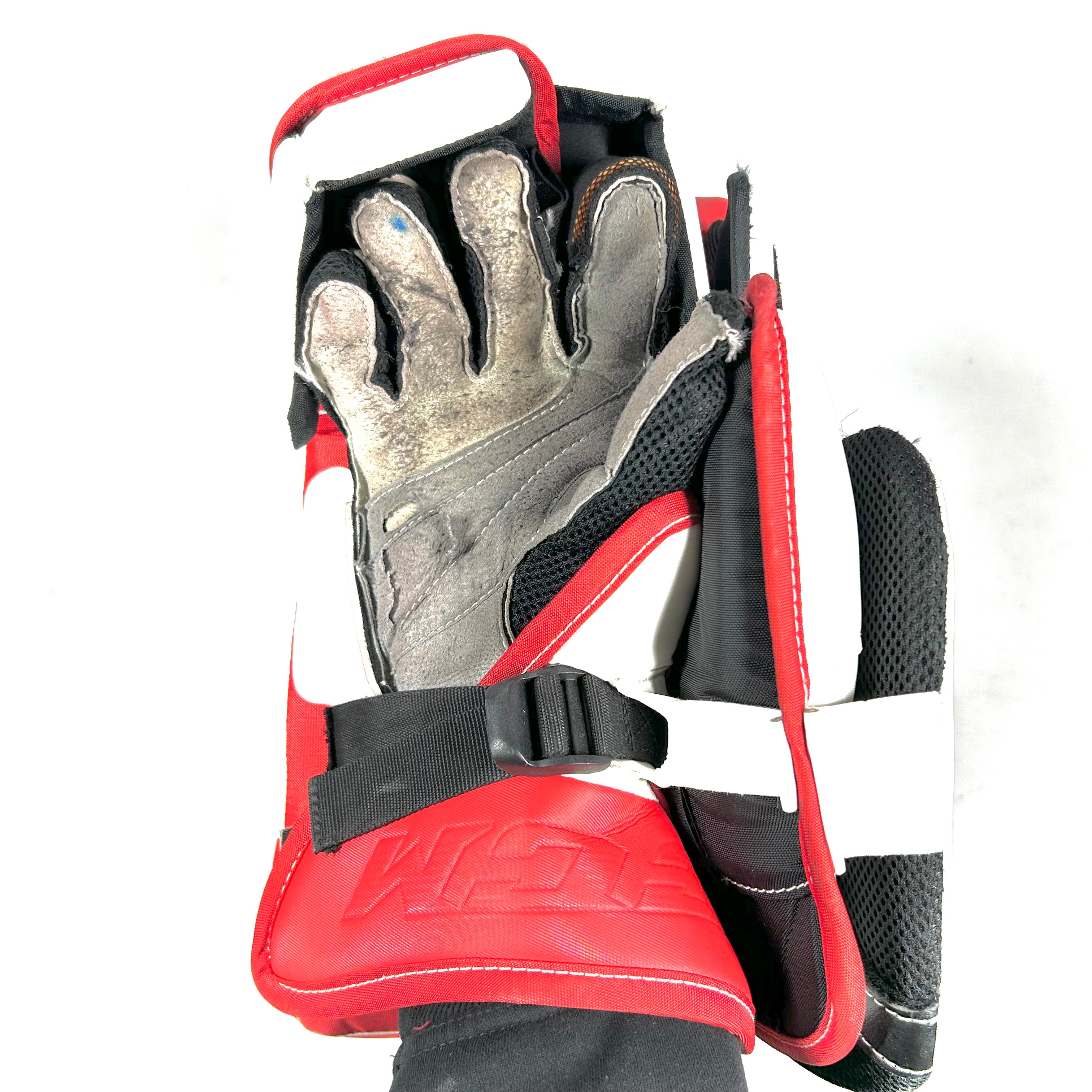 CCM Extreme Flex 5 - Bloqueur de gardien de but professionnel d'occasion (rouge/blanc/noir)